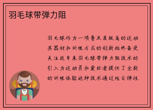 羽毛球带弹力阻